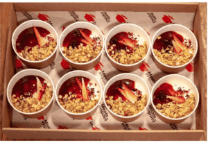 Rose water yogurt pots with seasonal jam