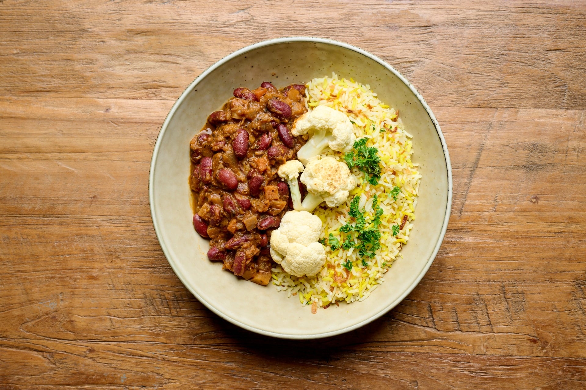 Lubya with Cauliflower & Rice