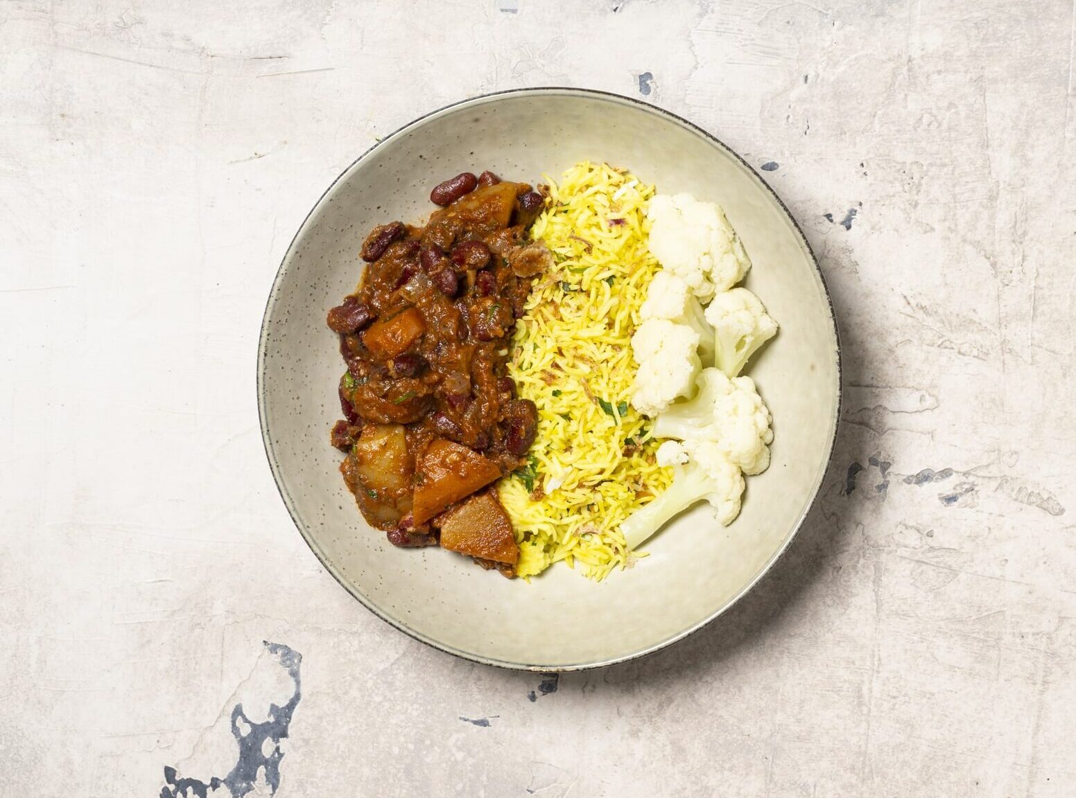 Lubya with Cauliflower Rice - Plate