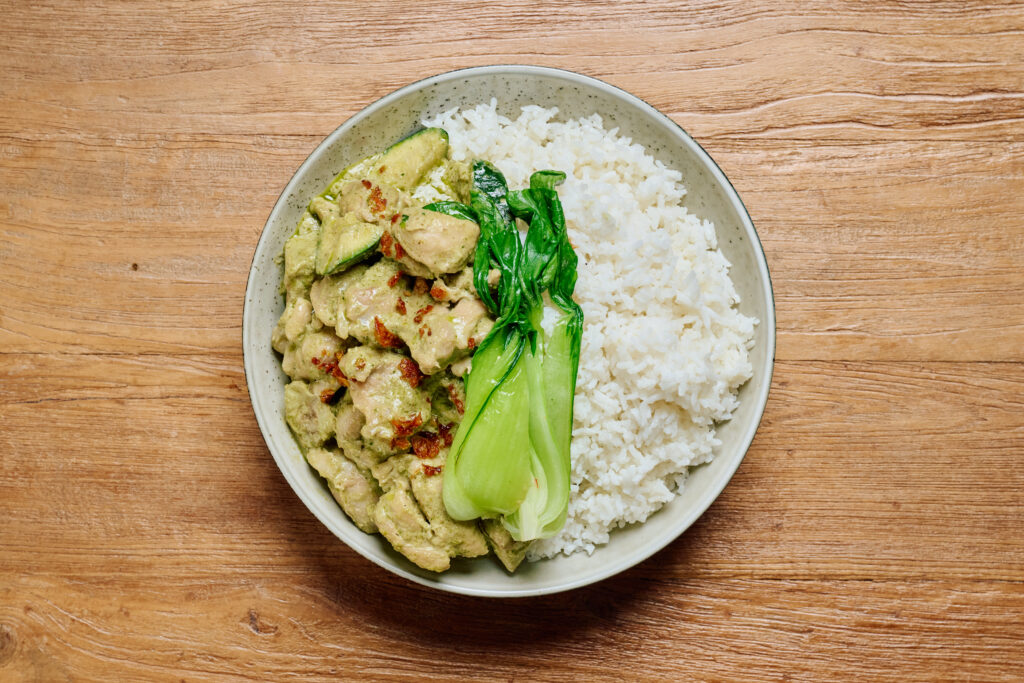 Thai Green Chicken Curry with Rice & Bokchoy - Meals With Impact